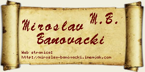 Miroslav Banovački vizit kartica